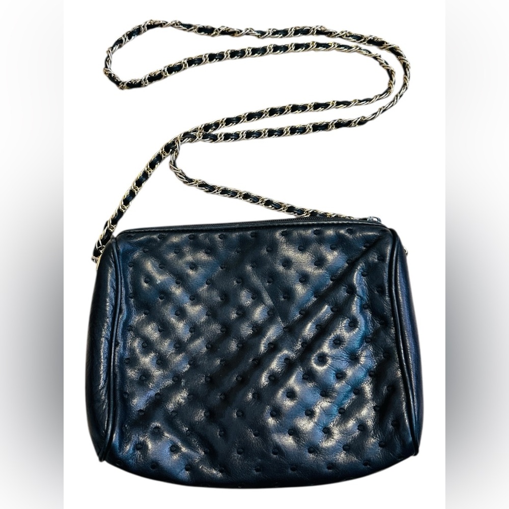 Jennifer Moore Black Quilted Leather Crossbody Bag
